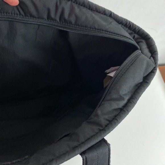 J.Crew Puffer Tote Bag Nylon Logo Black Primaloft - Picture 7 of 11